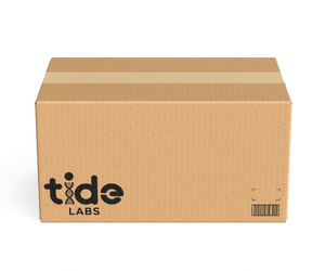 Cardboard box with Tide Labs logo on a white background