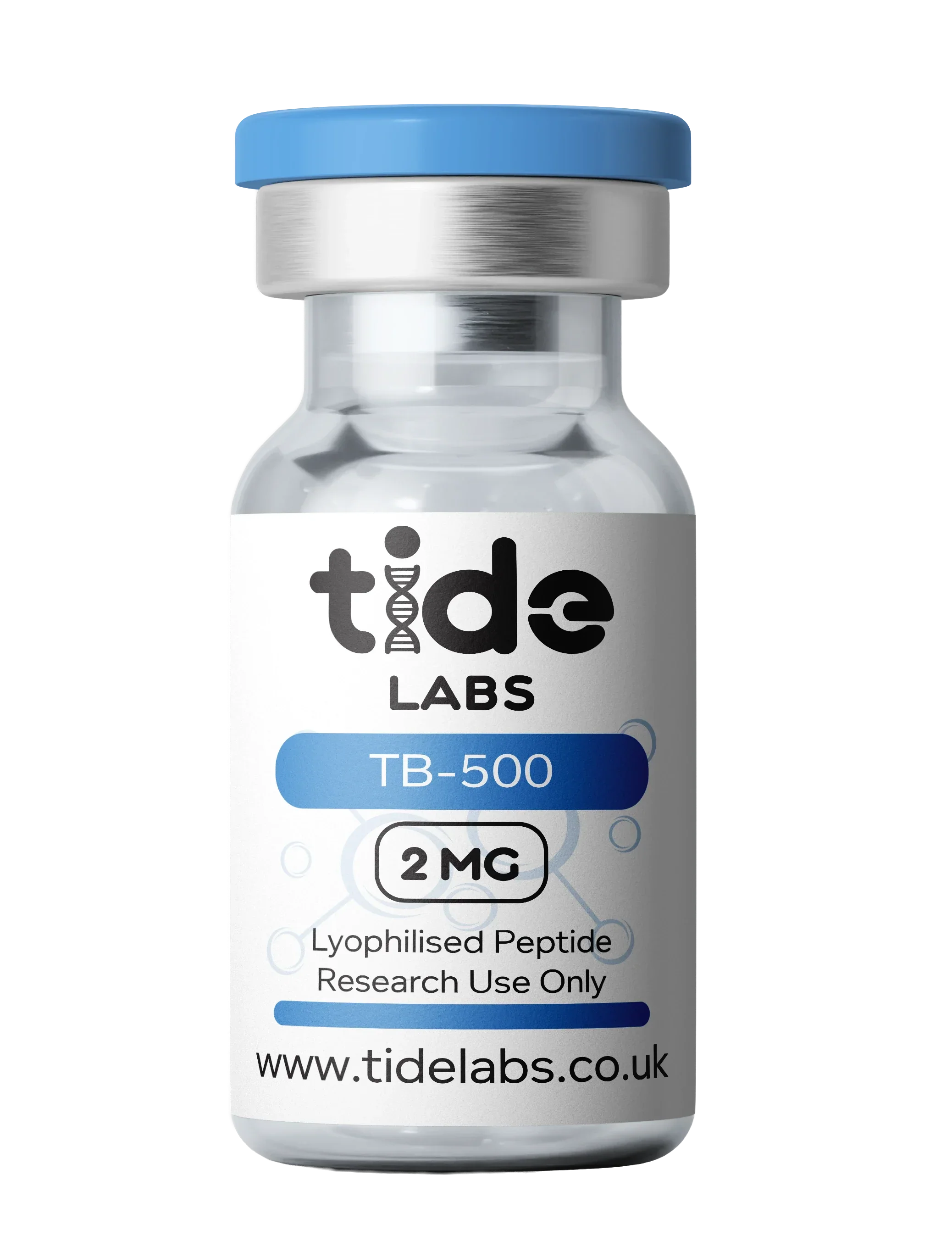 Vial labeled 'Tide Labs TB-500' on a white background