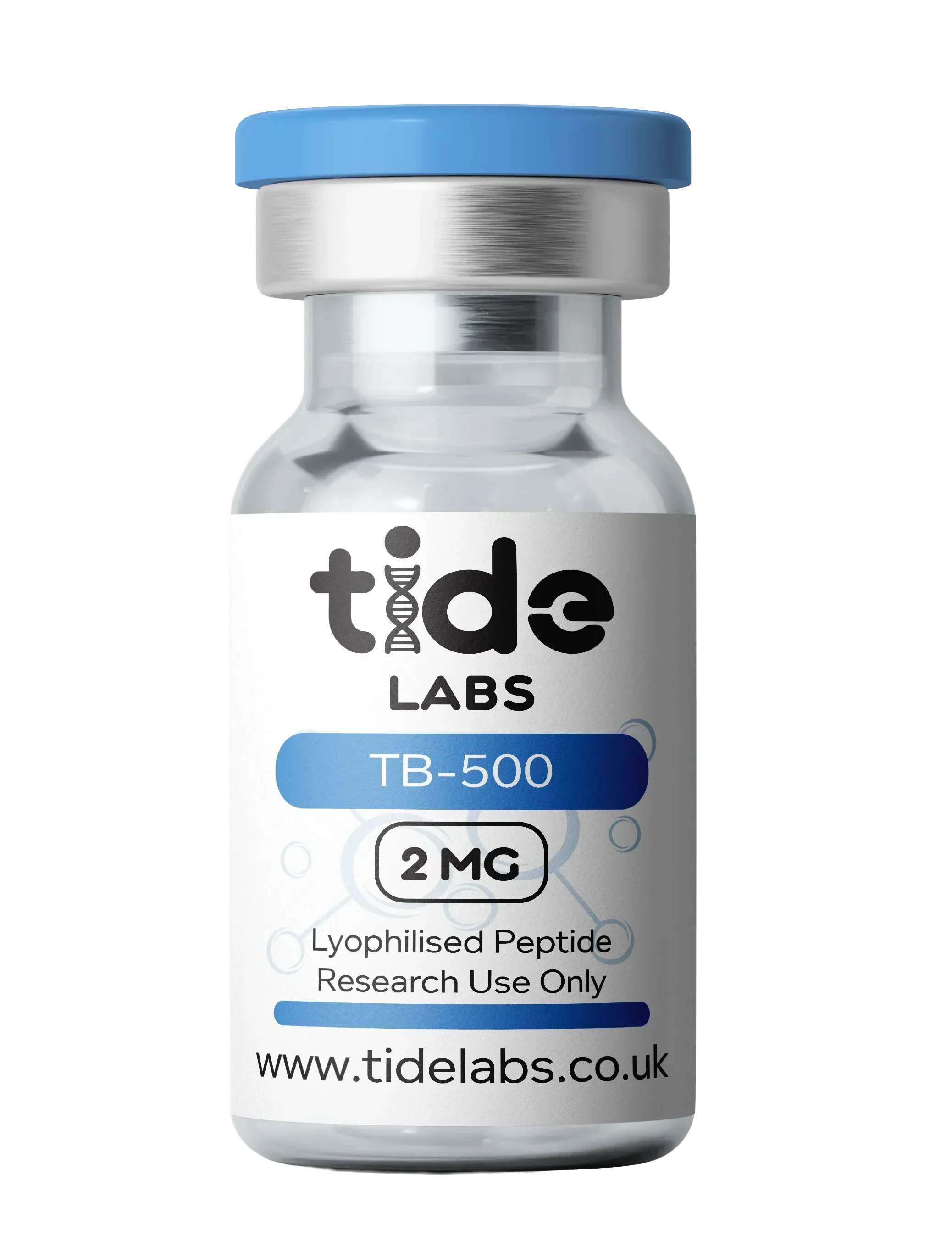 Vial labeled 'Tide Labs TB-500' on a white background