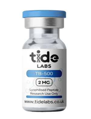 Vial labeled 'Tide Labs TB-500' on a white background