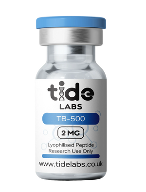 Vial labeled 'Tide Labs TB-500' on a white background