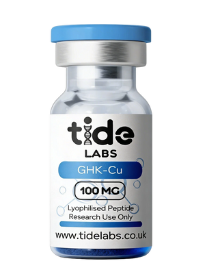 Tide Labs GHK-Cu lyophilised peptide bottle on a white background
